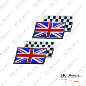 UNION JACK & CHEQUERED FLAG BADGE SET